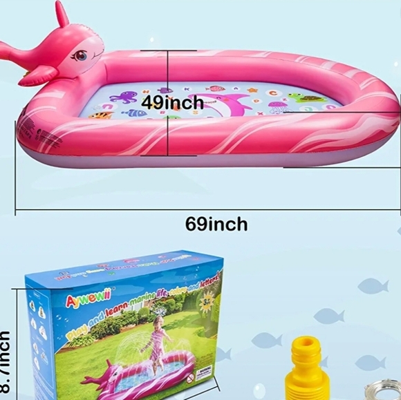Baturo Pink Narwhal Sprinkler Pool in Sealed Box - Picture 5 of 8